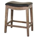 New Pacific Direct New Pacific Direct 198625B-23 Elmo Bonded Leather Counter Stool Mystique Gray Frame; Black 198625B-23